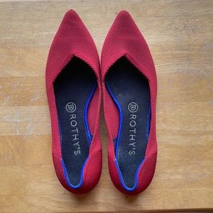 Red pointed toe Rothy’s